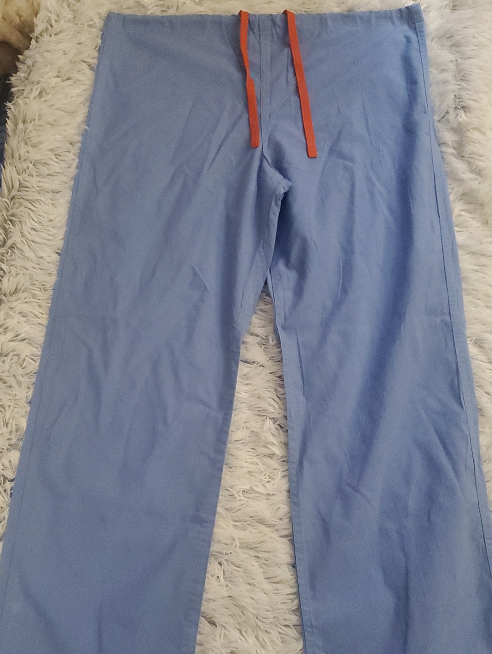 Medline Angelstat Blue Scrub Pants with Orange Drawstring